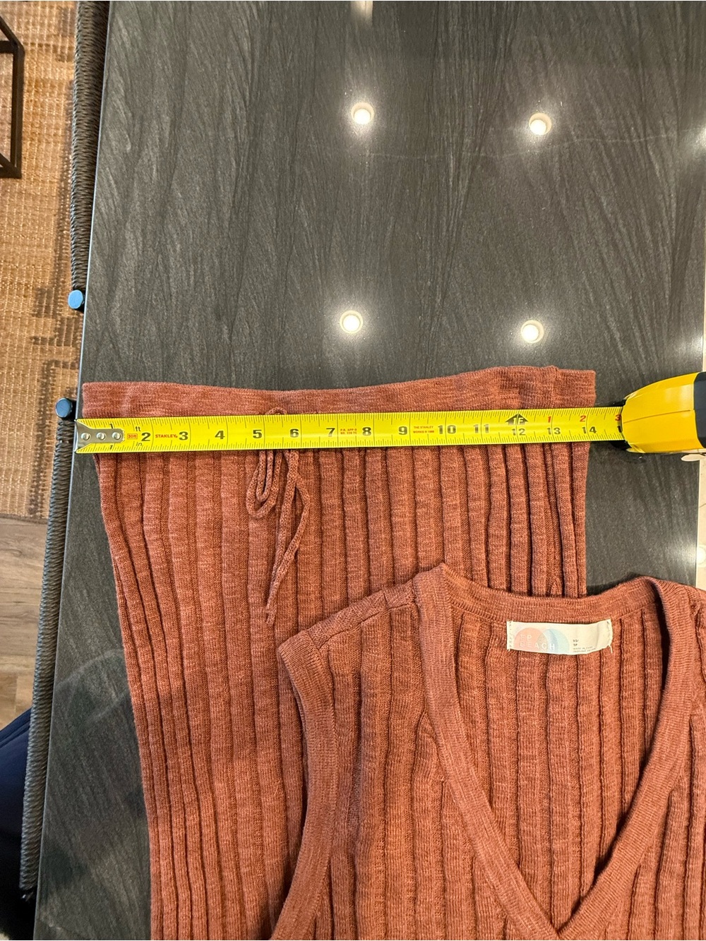 Free People Ribbed V‑Neck Two‑Piece Set in Rust - Picture 6 of 8